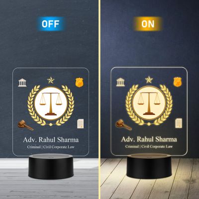 Personalized Advocate LED Desk Table Lamp with Warm White Light Birthday Gift for Advocate & Lawyer Office Decor Light